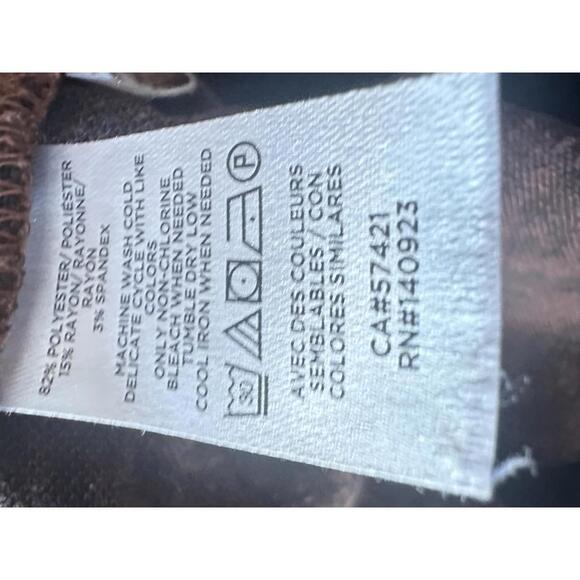 LOFT Brown Leopard Print Long Puff Sleeve Dress Size Small - Picture 8 of 8